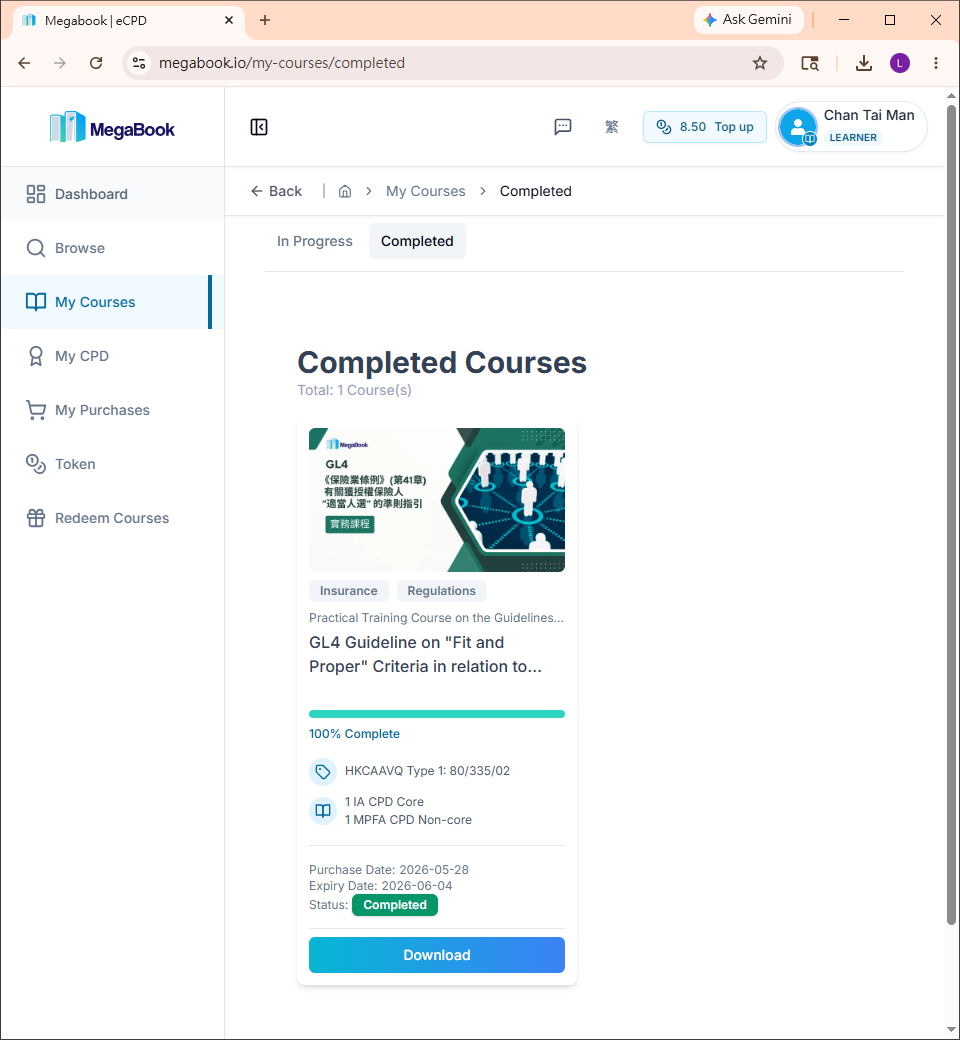 Completed Courses