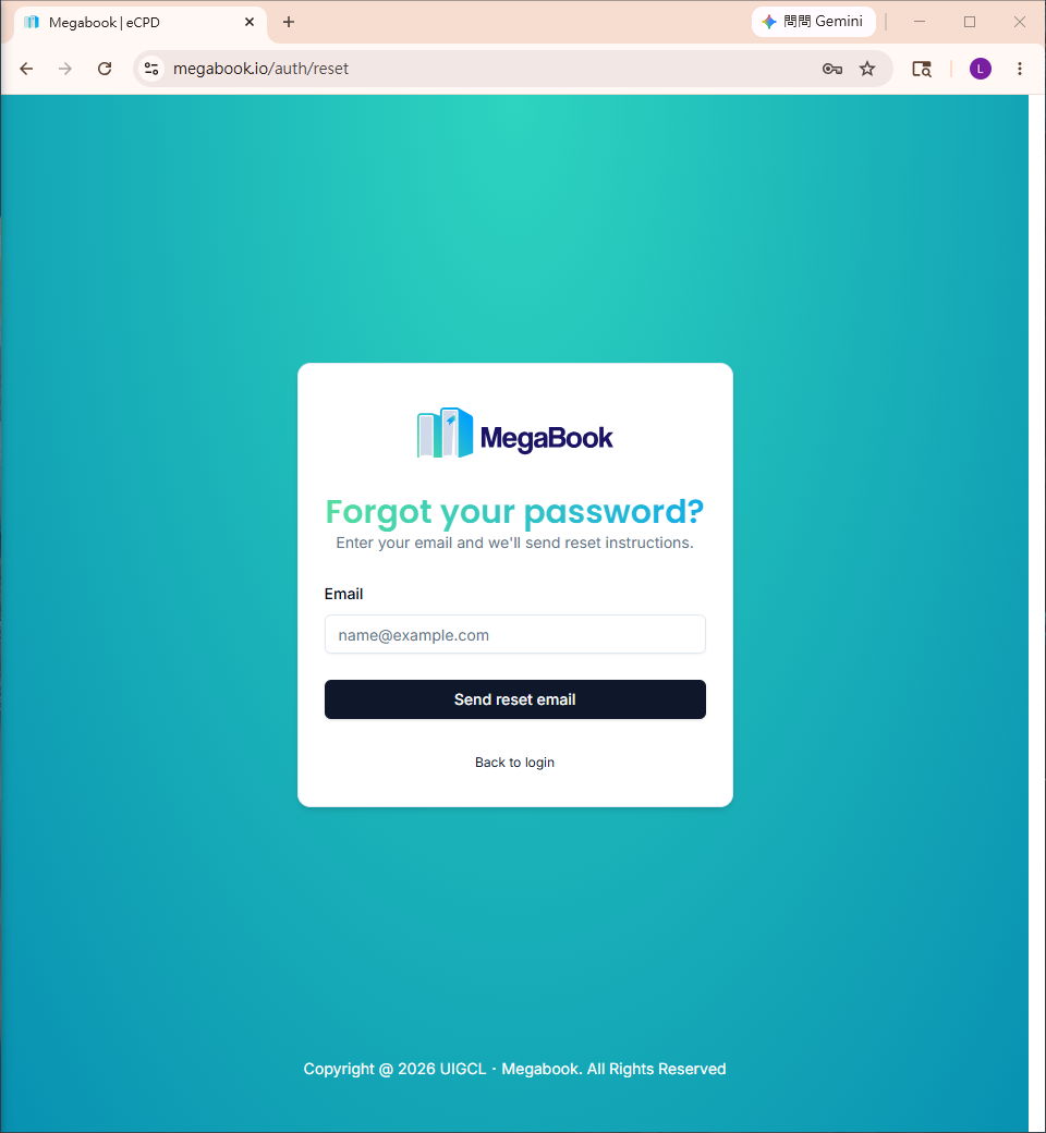 Forgot Password Page